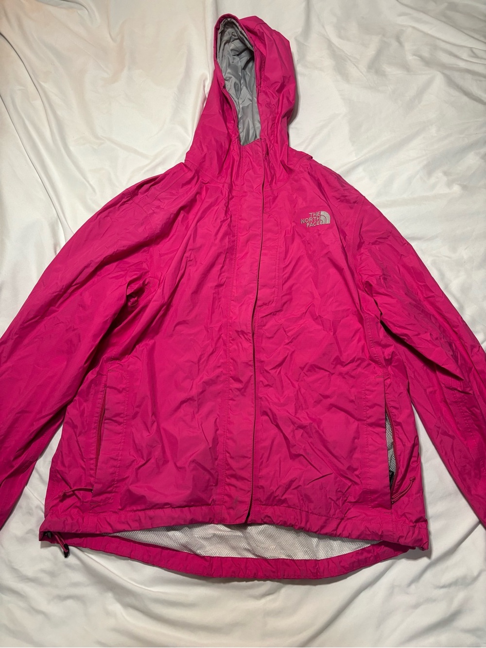 The North Face Hot Pink Hooded Rain Jacket